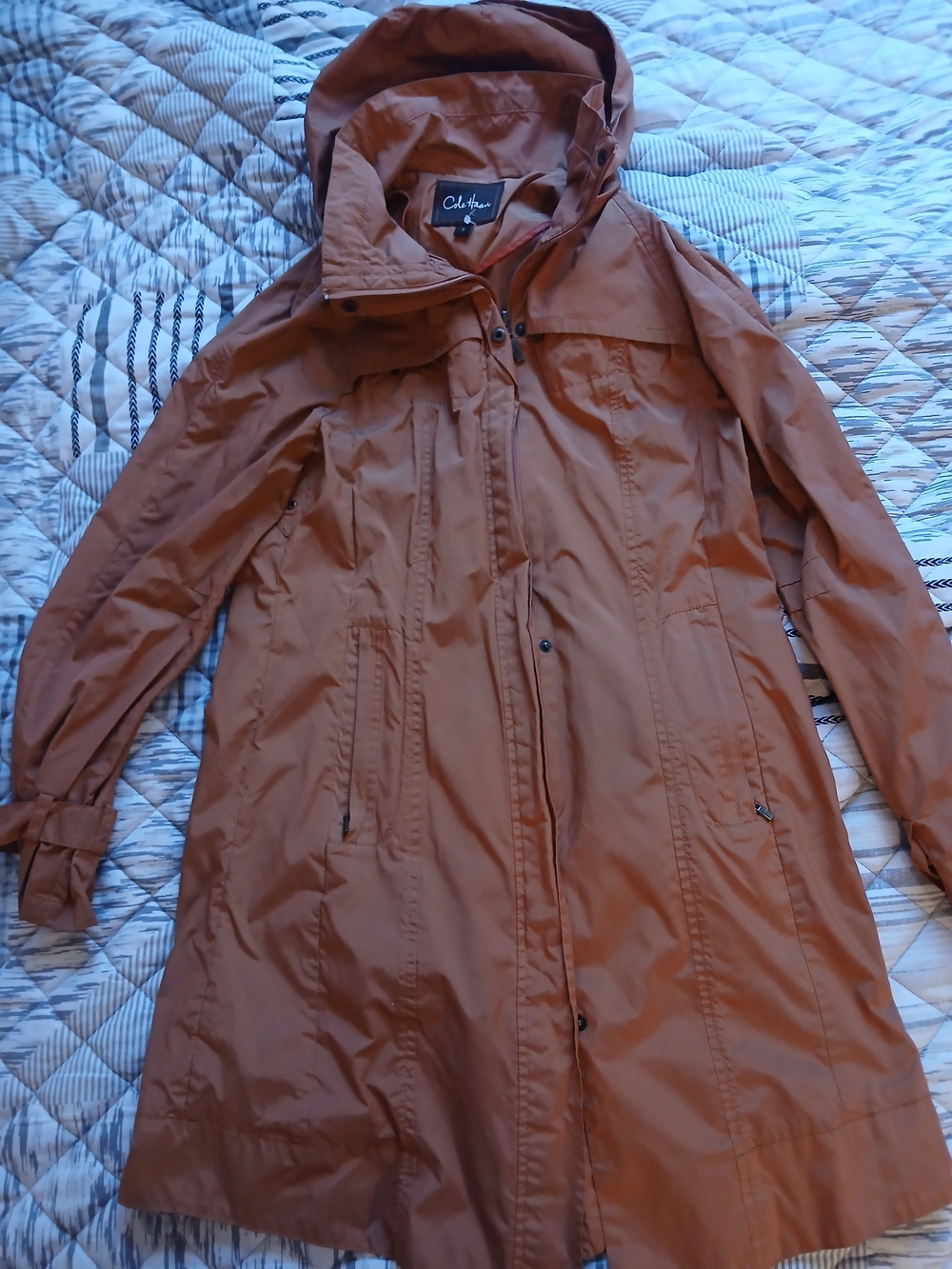 Vintage 1990s Jacket / Lightweight Coat – Retro 90s Outerwear Burnt Orange, Sm
